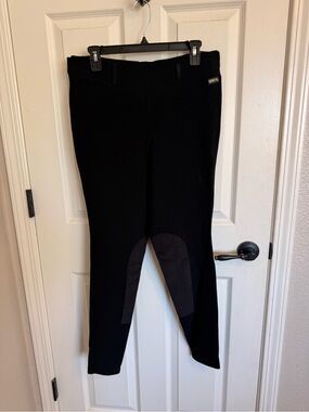 Kerrits XL Black Equestrian Riding Breeches Knee Patch Pants NWOT USA